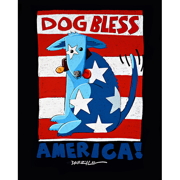 Dog Bless America Giclée Print